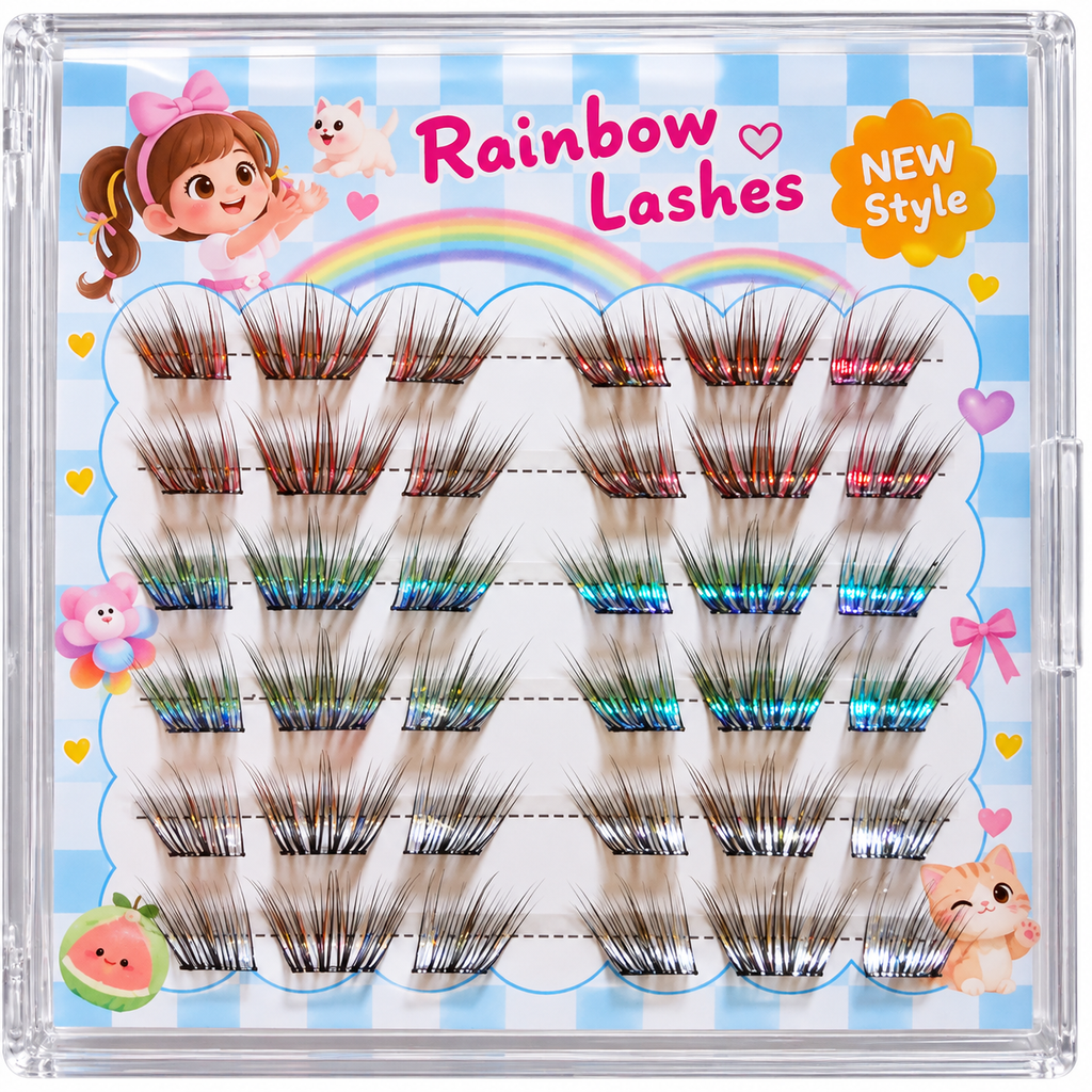 Prismatic Rainbow Strip Lashes
