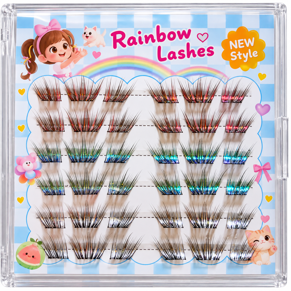 Prismatic Rainbow Strip Lashes