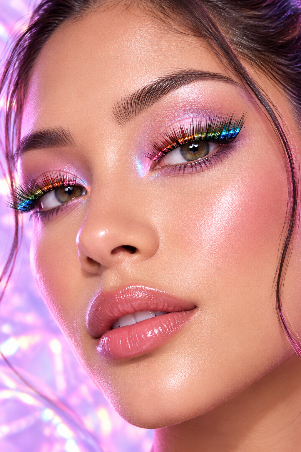Prismatic Rainbow Strip Lashes
