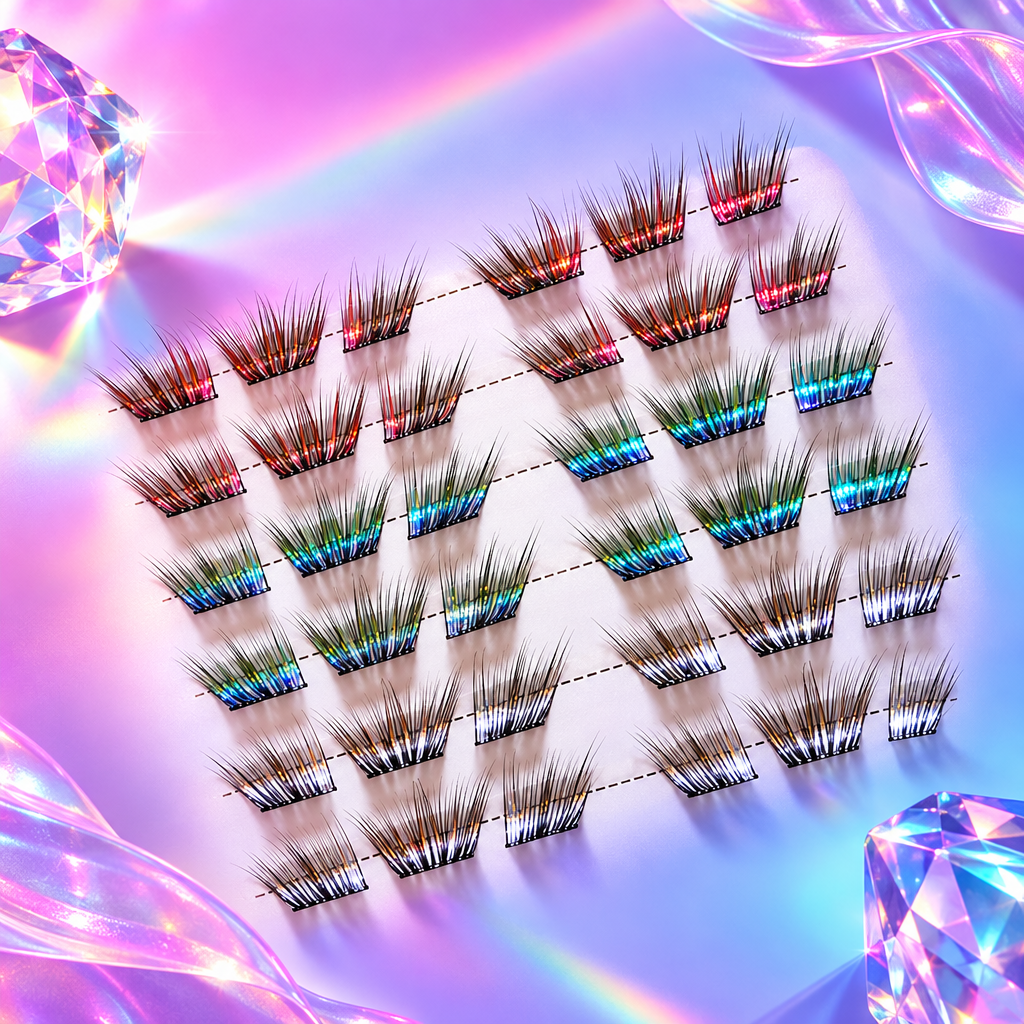 Prismatic Rainbow Strip Lashes